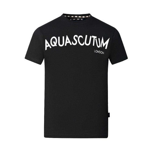 Front - Aquascutum Mens Distorted Logo T-Shirt