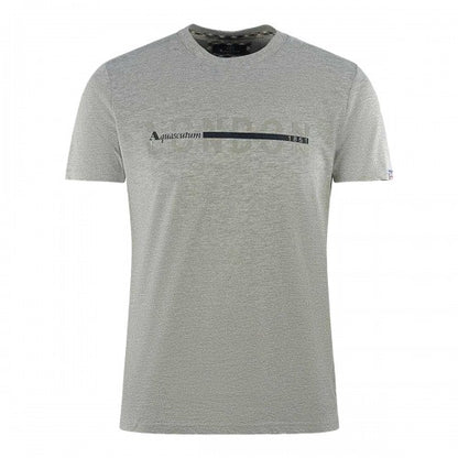 Navy Blue - Front - Aquascutum Mens London 1851 Split Logo T-Shirt