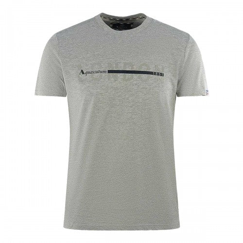 Red - Front - Aquascutum Mens London 1851 Split Logo T-Shirt