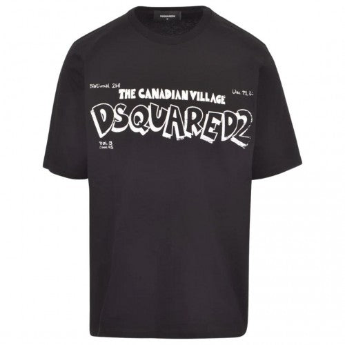 Front - DSquared2 Unisex Adult The Canadian Village Logo Skater T-Shirt