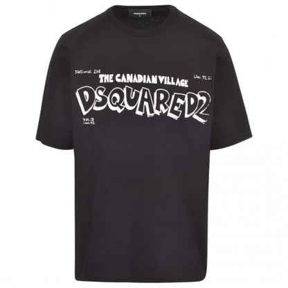 Front - DSquared2 Unisex Adult The Canadian Village Logo Skater T-Shirt