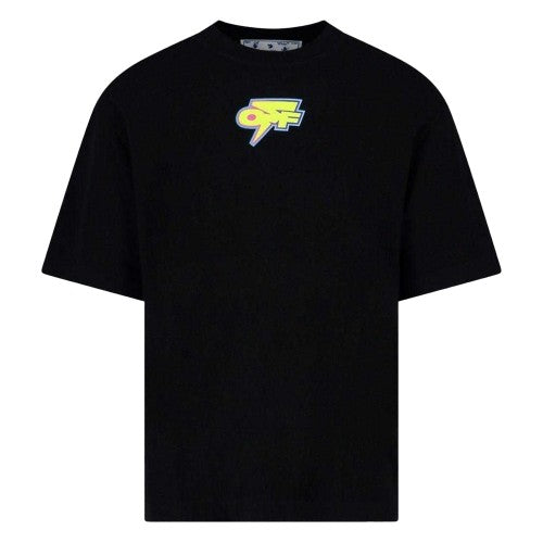 Front - Off White Unisex Adult Degrade Thunder Logo Oversized T-Shirt