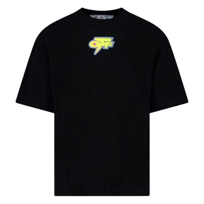 Front - Off White Unisex Adult Degrade Thunder Logo Oversized T-Shirt