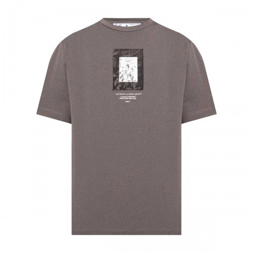 Front - Off-White Unisex Adult Paint Logo Slim T-Shirt