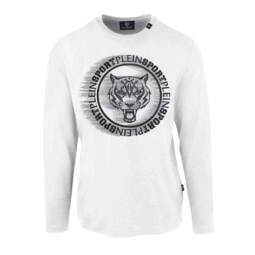 Front - Plein Sport Mens Scribble Logo Long-Sleeved T-Shirt
