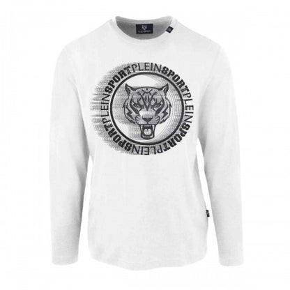 Front - Plein Sport Mens Scribble Logo Long-Sleeved T-Shirt