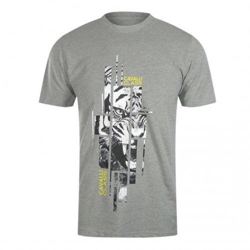 Front - Cavalli Class Unisex Adult Tiger Abstract Logo T-Shirt