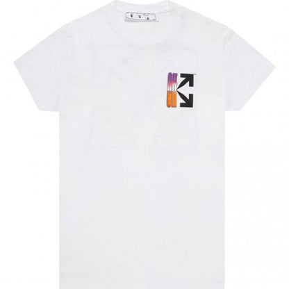 Front - Off White Unisex Adult Gradient Logo Slim T-Shirt