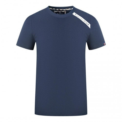Front - Aquascutum Mens Logo Branded Shoulder T-Shirt