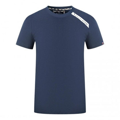 Front - Aquascutum Mens Logo Branded Shoulder T-Shirt