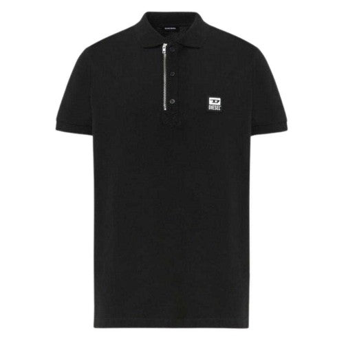 Front - Diesel Mens T-Harry Zip Neck Polo Shirt