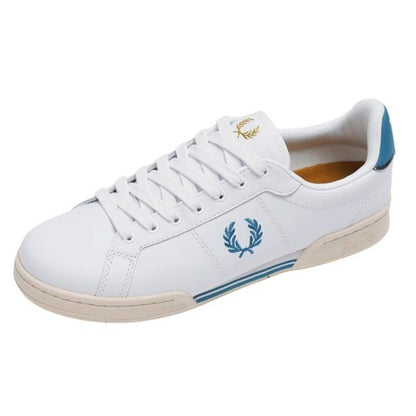 Front - Fred Perry Mens Bay Ocean Logo Leather Trainers