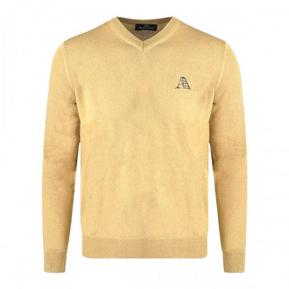 Front - Aquascutum Mens Logo V Neck Jumper