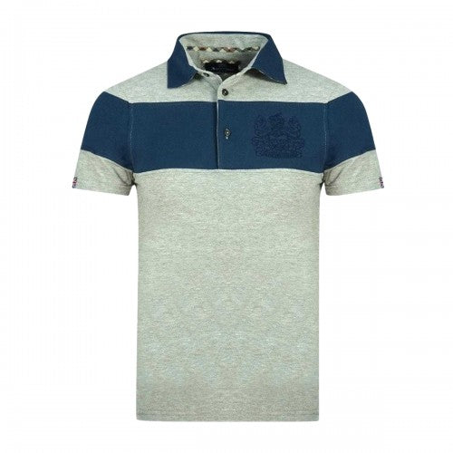 Front - Aquascutum Mens Aldis Colour Block Logo Polo Shirt