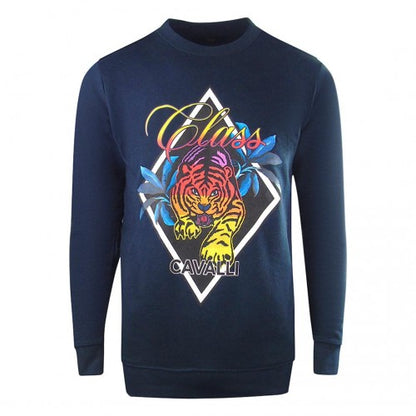 Front - Cavalli Class Unisex Adult Diamond Tiger Sweatshirt