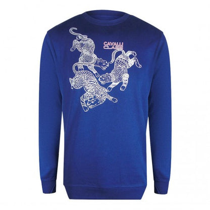 Front - Cavalli Class Mens Paisley Leopards Sweatshirt