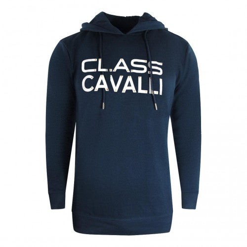 Front - Cavalli Class Mens Reversed Logo Hoodie