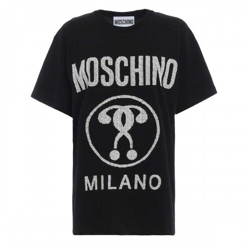 Front - Moschino Mens Question Mark Logo T-Shirt