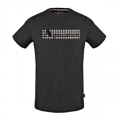 Front - Aquascutum Mens Box Check Logo T-Shirt