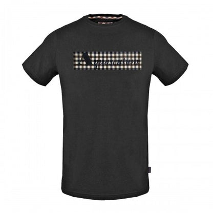 Front - Aquascutum Mens Box Check Logo T-Shirt