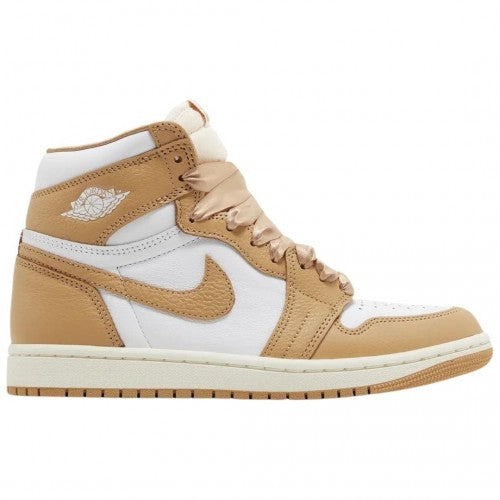 Front - Nike Womens/Ladies Air Jordan 1 Retro OG Praline Leather High Cut Trainers