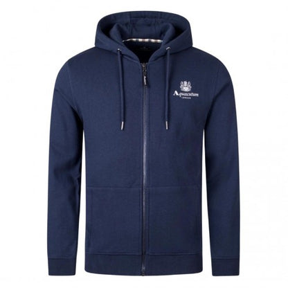 Front - Aquascutum Mens Active Small Logo Full Zip Hoodie