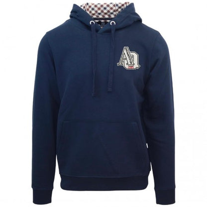 Front - Aquascutum Mens AQ 1851 Patch Logo Hoodie
