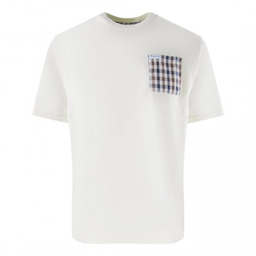 Front - Aquascutum Mens Active Club Check Pocket T-Shirt