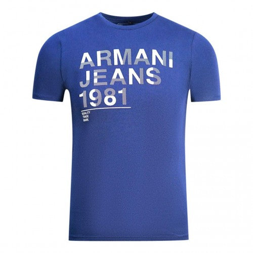 Front - Armani Jeans Mens 1981 Logo T-Shirt