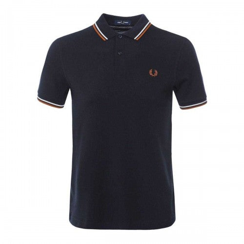 Front - Fred Perry Mens Double Tipped Collar Polo Shirt