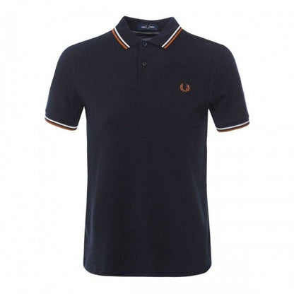 Front - Fred Perry Mens Double Tipped Collar Polo Shirt