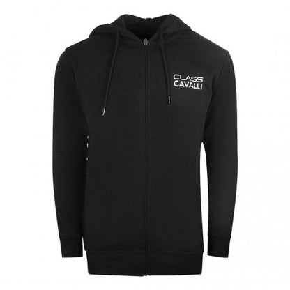 Front - Cavalli Class Mens Reversed Logo Full Zip Hoodie