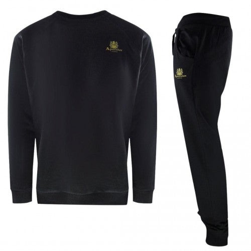 Front - Aquascutum Mens Crest Crew Neck Tracksuit Set