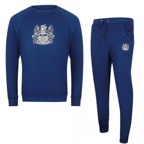 Front - Aquascutum Mens Crest Crew Neck Tracksuit Set