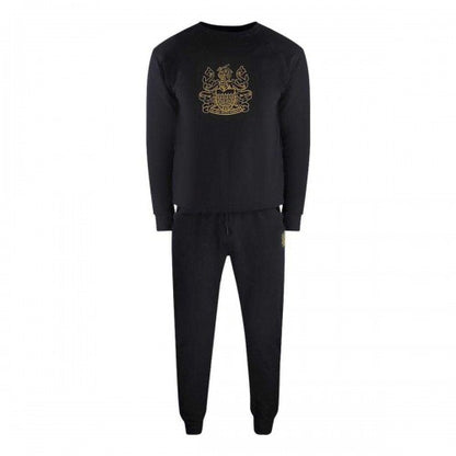 Front - Aquascutum Mens Iconic Cotton Blend Crew Neck Tracksuit Set