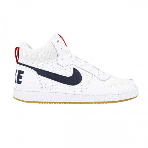 Front - Nike Childrens/Kids Court Borough Leather Mid Cut Trainers
