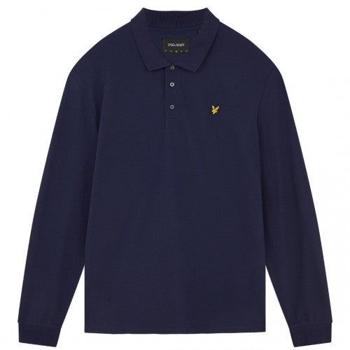 Front - Lyle & Scott Mens Logo Long-Sleeved Polo Shirt