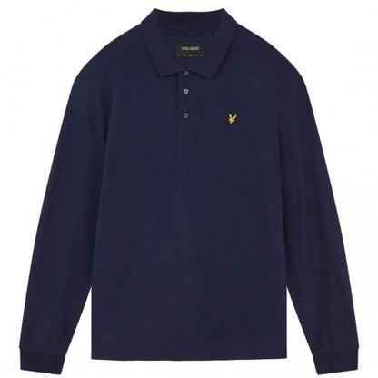 Front - Lyle & Scott Mens Logo Long-Sleeved Polo Shirt