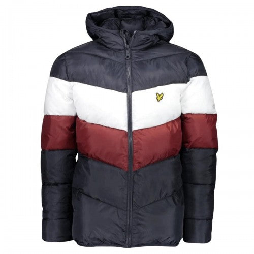 Front - Lyle & Scott Mens Colour Block Puffer Jacket