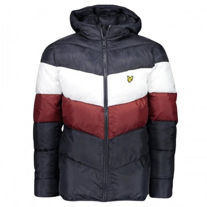 Front - Lyle & Scott Mens Colour Block Puffer Jacket