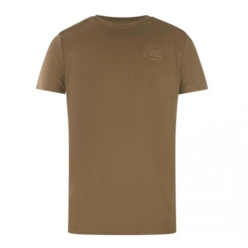 Front - Diesel Mens Monotone Cotton Logo T-Shirt