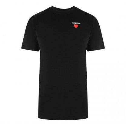 Front - Love Moschino Mens Heart Logo T-Shirt
