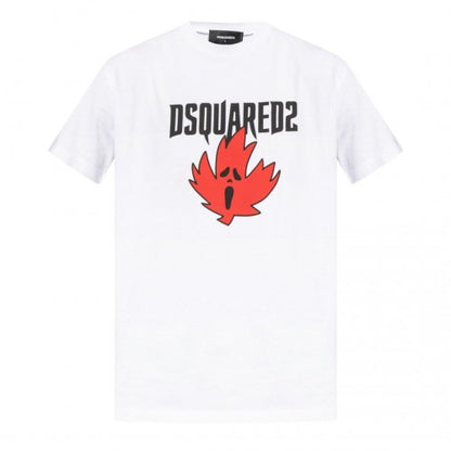 Front - DSquared2 Mens Ghost Maple Leaf Cool Fit T-Shirt