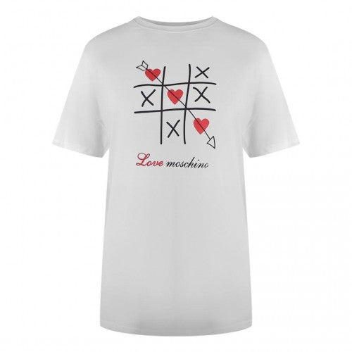 Front - Love Moschino Unisex Adult Tic-Tac-Toe T-Shirt
