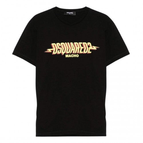 Front - DSquared2 Mens Macho Logo Washed Cool Fit T-Shirt