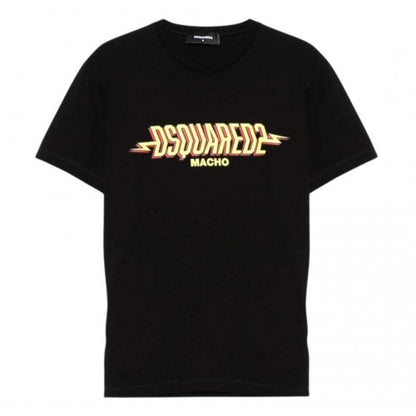 Front - DSquared2 Mens Macho Logo Washed Cool Fit T-Shirt