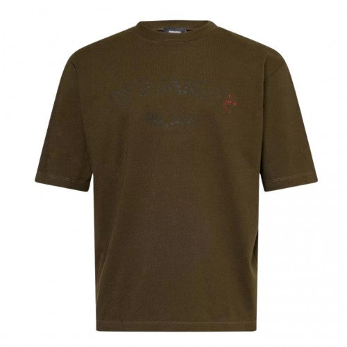 Front - DSquared2 Mens Milano Logo Relaxed Fit Short-Sleeved T-Shirt