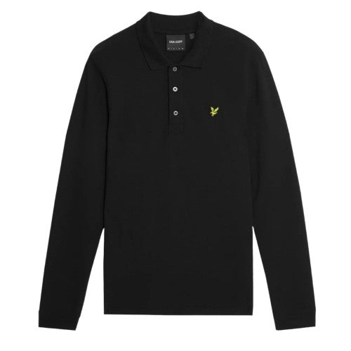 Front - Lyle & Scott Mens Chest Logo Branded Long-Sleeved Polo Shirt