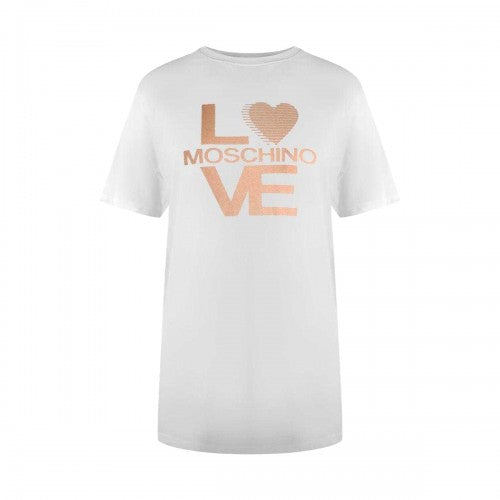 Front - Love Moschino Womens/Ladies Metallic Logo T-Shirt