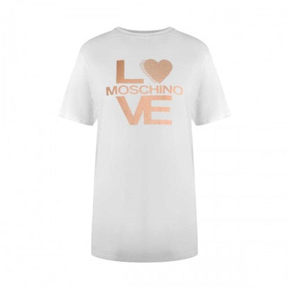 Front - Love Moschino Womens/Ladies Metallic Logo T-Shirt